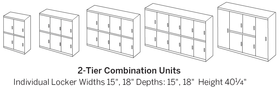 Modular Lockers Two Tier Combination Locker Units